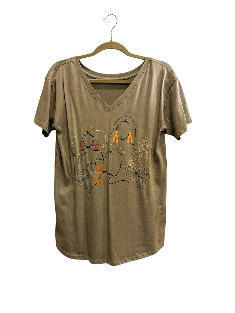 Sseko Women’s Organic Cotton Ethically Made Embroidered Short Sleeve T sz M